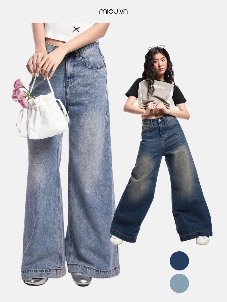 Quần Jeans Y2K Ống Suông Rộng - KS11