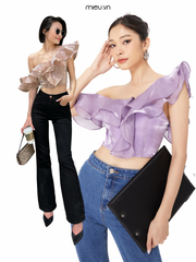 Áo croptop bèo lệch - KJ09