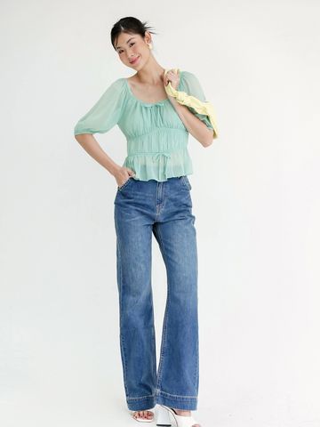 Quần jeans ống đứng viền lai túi xéo - JN03