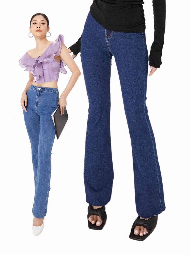 Quần jeans ống loe cắt lai - KJ10