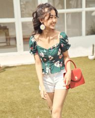 MIEU Quần Short jean trơn trắng đen - FJN02