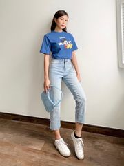 Jeans ống đứng gập lai to - GN13