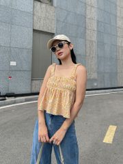 Áo crop nhún thun 2 đường - HA28