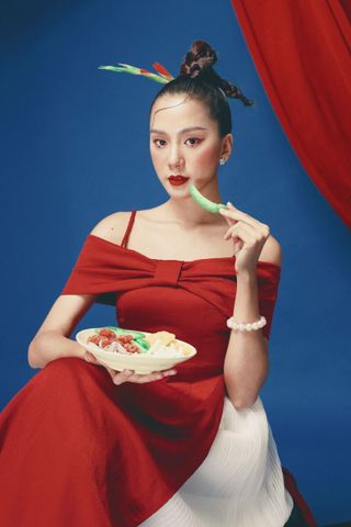 Áo dài Xuân Lan (Đỏ) - HJ05_Đỏ