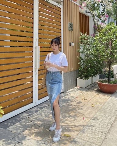 Váy jeans midi xẻ tà (28 Trung) - HMR19_Trung_28