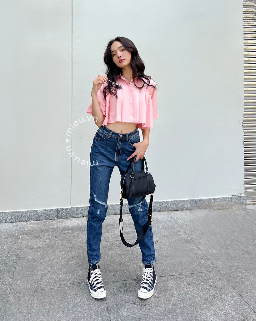 Quần jeans boyfriend rách - JN15