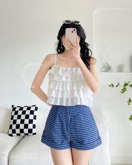 Áo dây croptop bèo tầng - JAU13