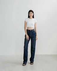 Quần jeans baggy cạp cao 100% cotton - JJ06