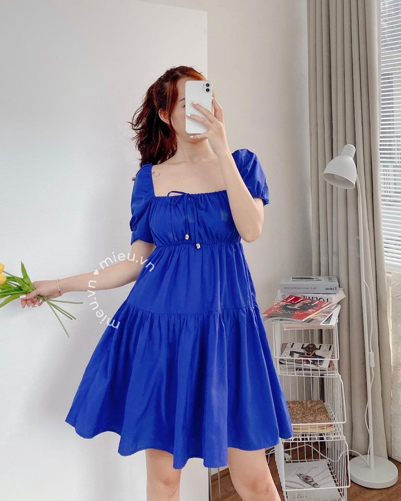 Đầm babydoll dây nơ ngực - JJN09