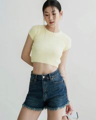 Quần short jeans lai tua dài - JS01