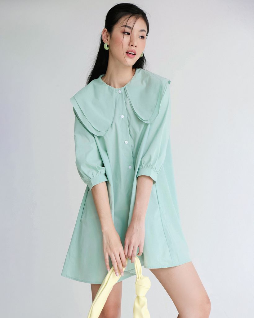 Đầm babydoll cổ Peter Pan - JS31