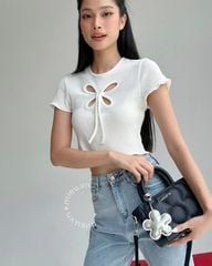 Áo thun Croptop Cut Out Cánh Bướm - KJL02