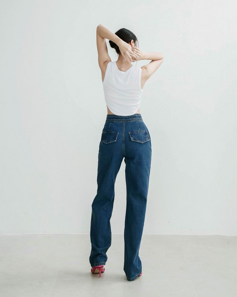 Quần jeans suông túi hộp - JJ21