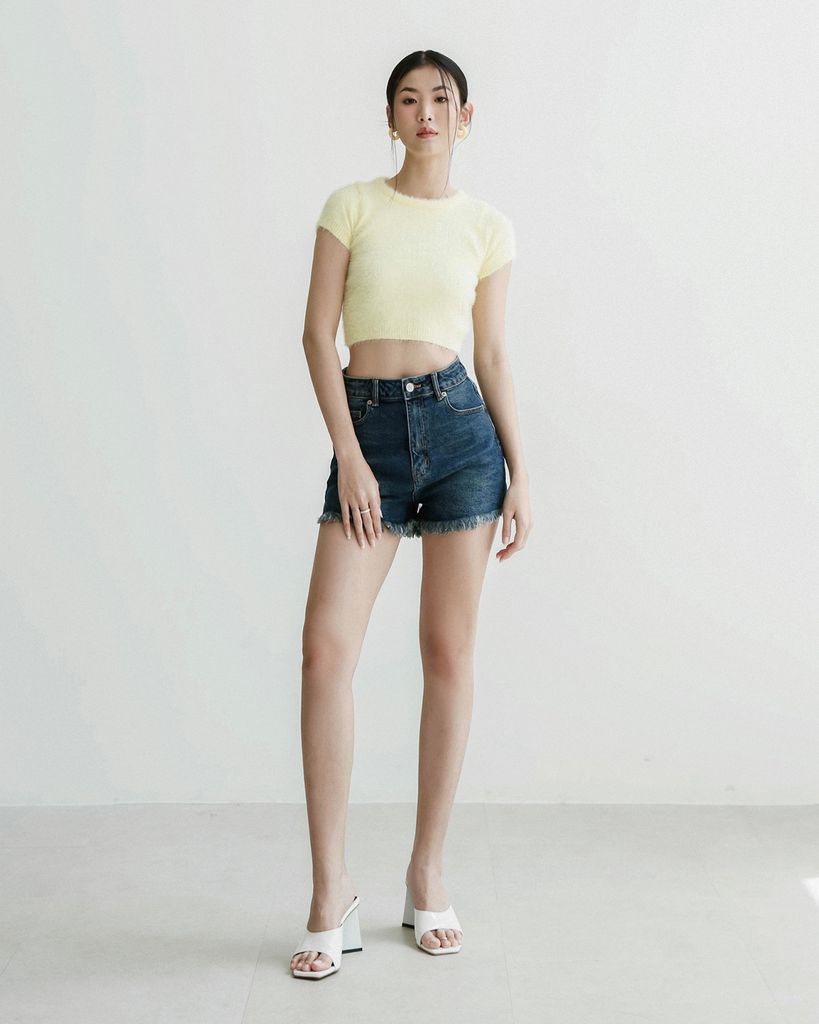 Quần short jeans lai tua dài - JS01