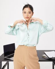 Áo sơmi lụa form oversize - KJ06