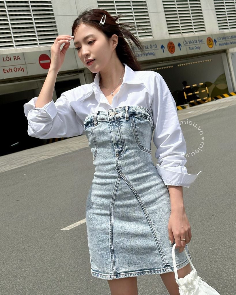 Đầm Denim Cúp Ngực - KS15