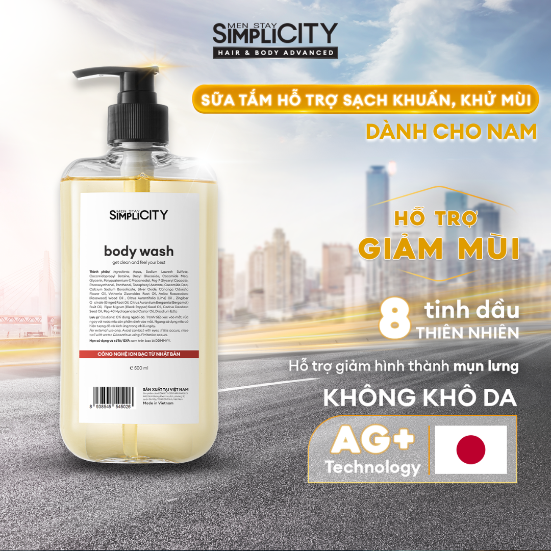  Sữa tắm sạch khuẩn, khử mùi công nghệ Ion Bạc hương tinh dầu thiên nhiên 