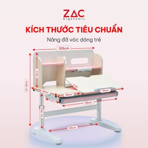  Combo Bàn Ghế ZAC Kids GJHH105T và Y001 Pink 