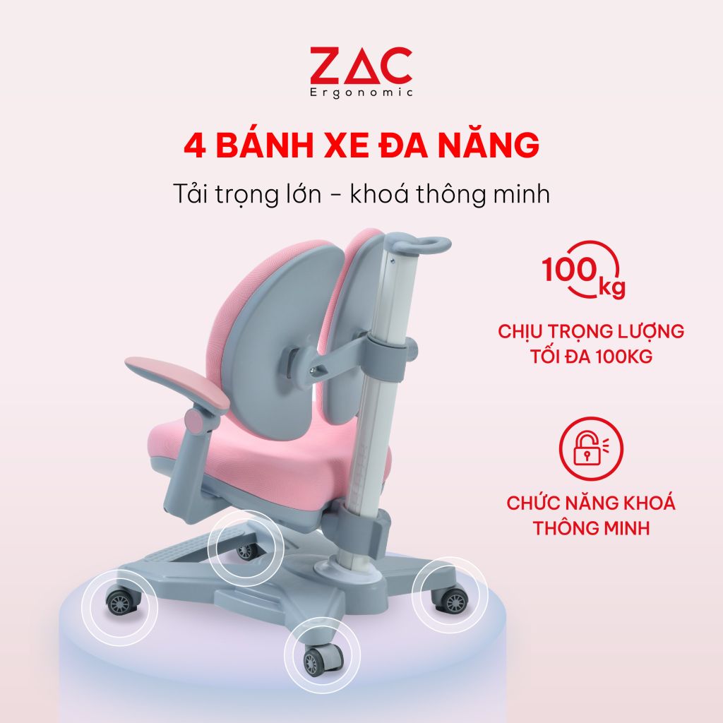 Combo Bàn Ghế ZAC Kids GJHH105T và Y001 Pink