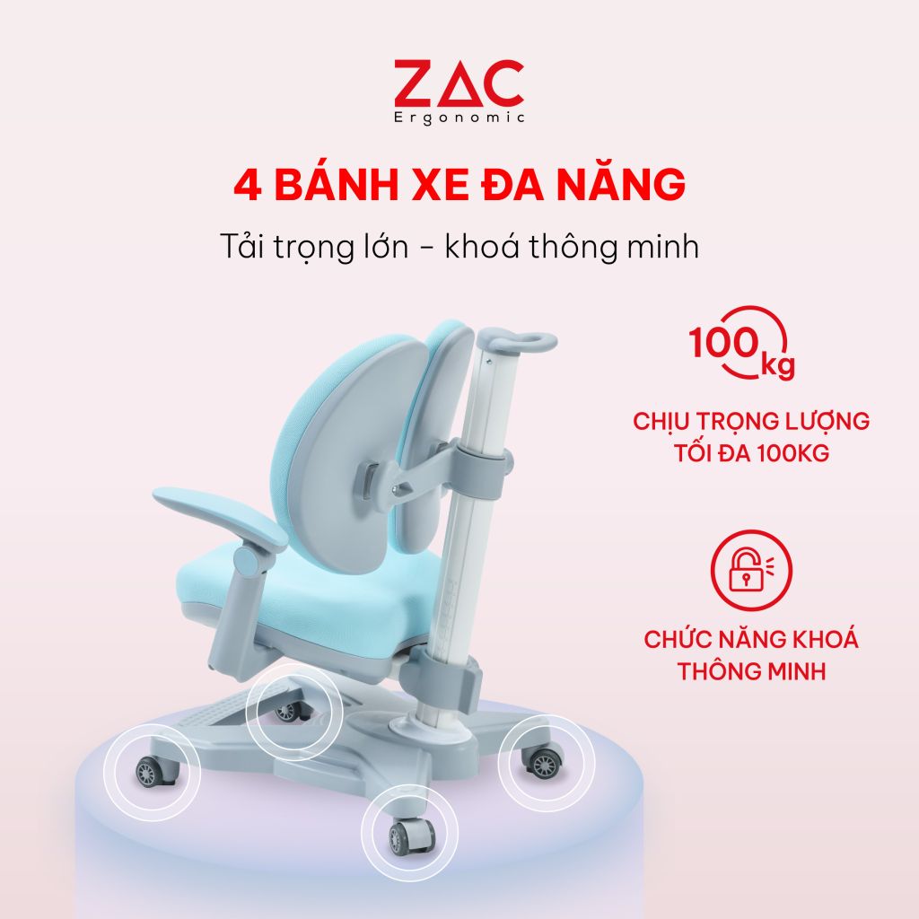 Combo Bàn Ghế ZAC Kids QJ120 và Y001 Blue