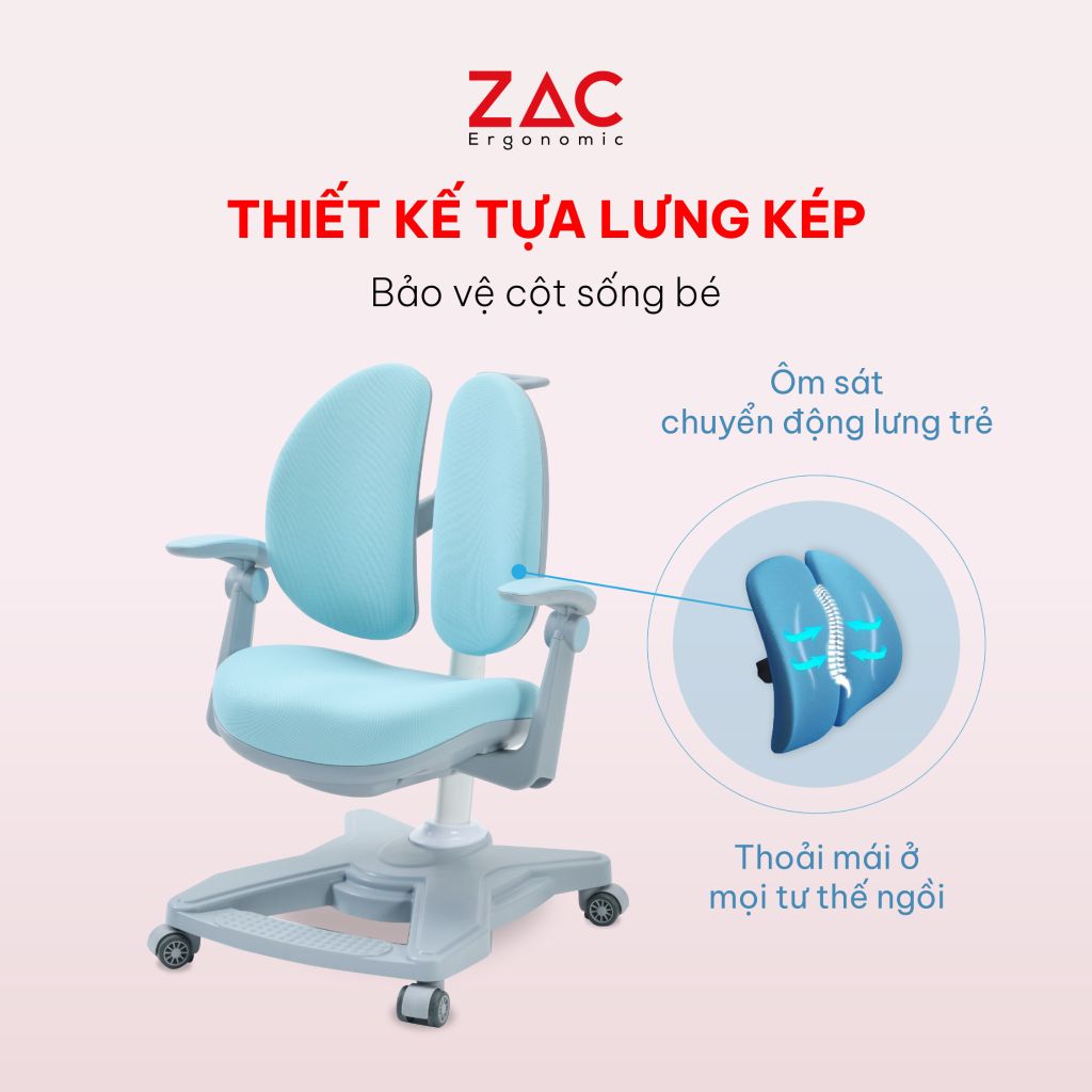 Combo Bàn Ghế ZAC Kids MLK90 và Y001 Blue