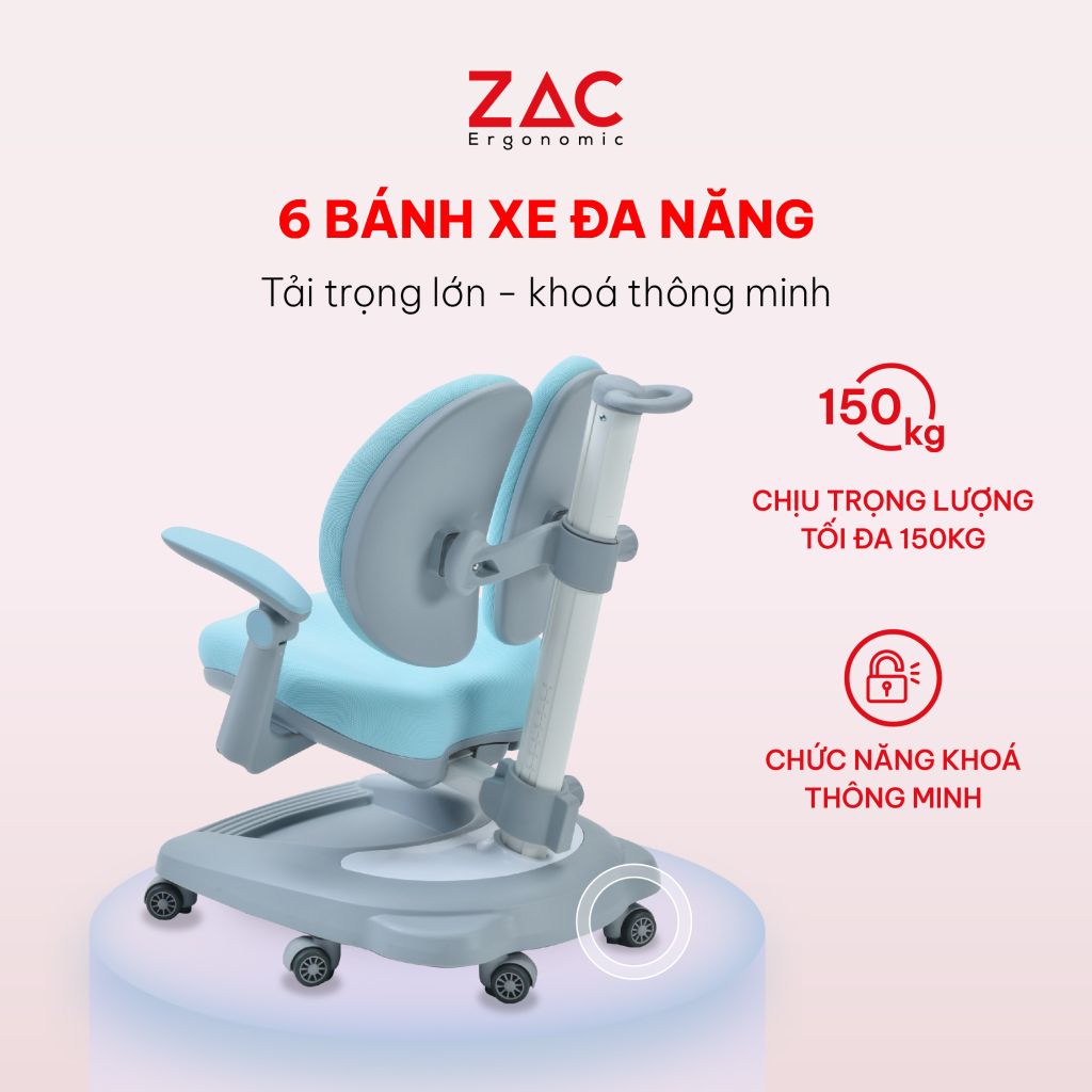 Combo Bàn Ghế ZAC Kids QJ120 và Y003 Blue