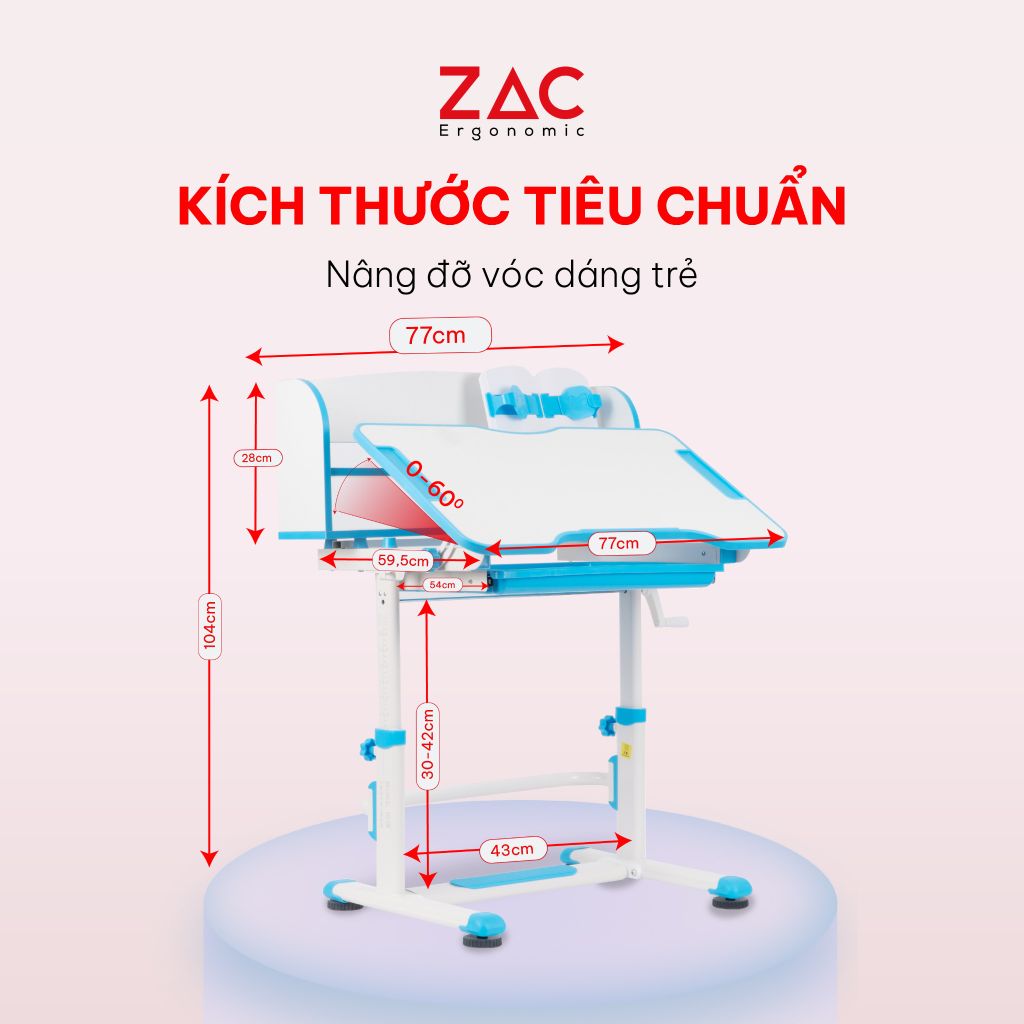 Combo Bàn Ghế ZAC Kids BK0301 Blue