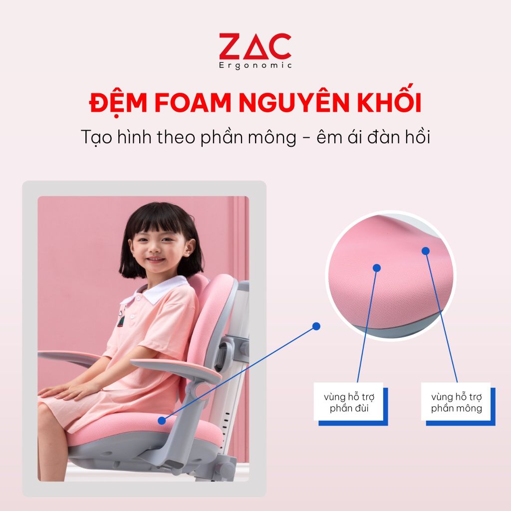 Combo Bàn Ghế ZAC Kids MLK90 Và Y001 Pink