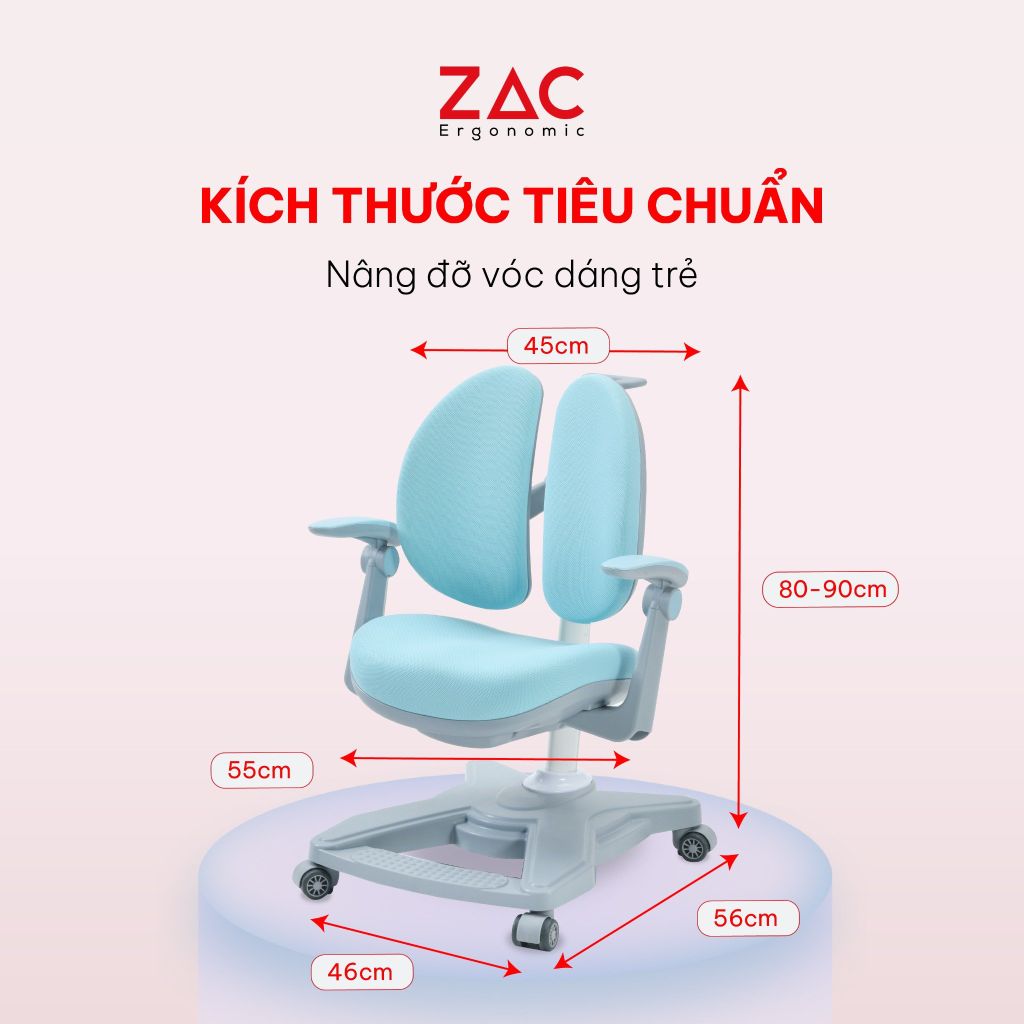 Combo Bàn Ghế ZAC Kids QJ120 và Y001 Blue