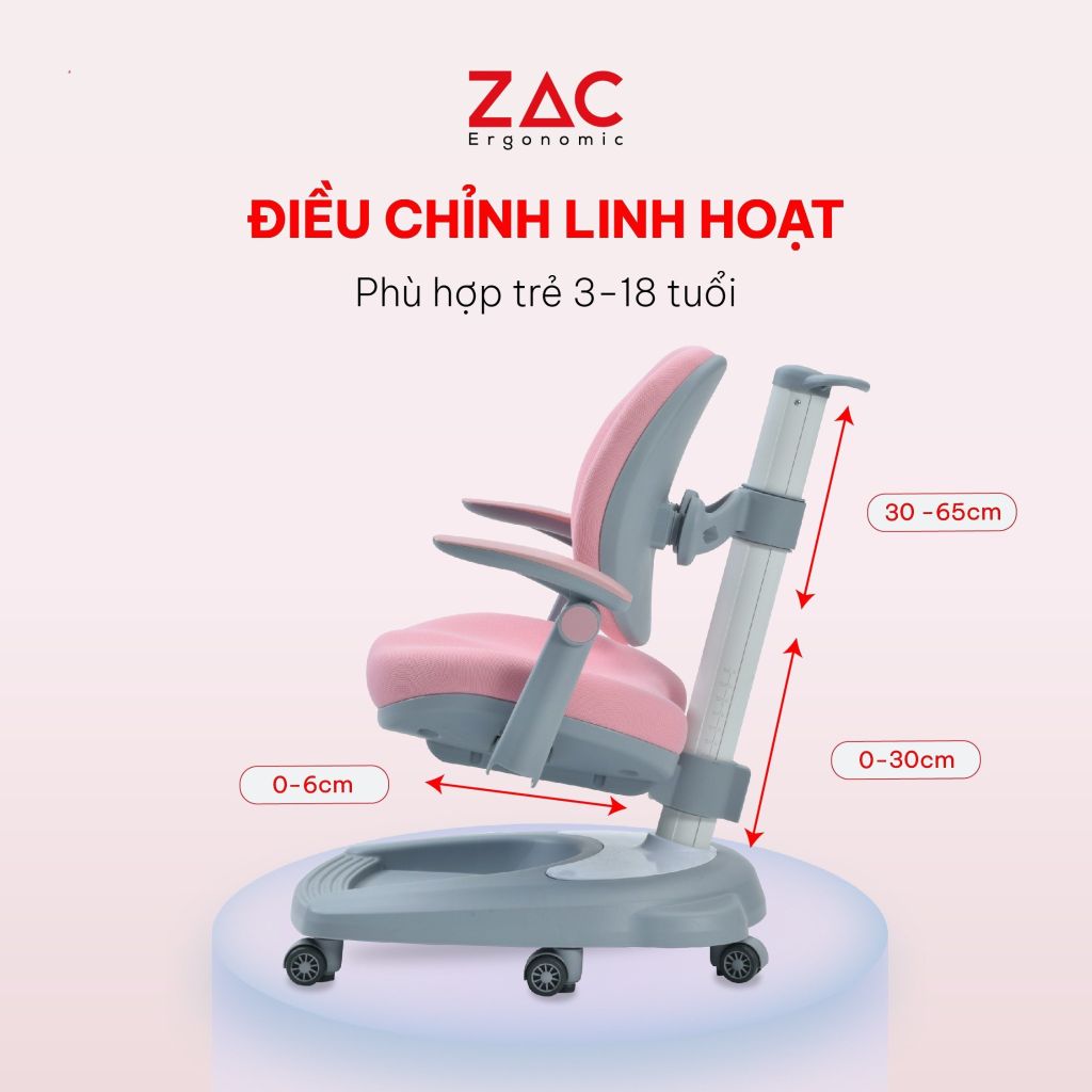 Combo Bàn Ghế ZAC Kids MLK90 Và Y003 Pink