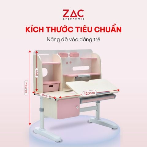  Combo Bàn Ghế ZAC Kids QJ120 và Y001 Pink 