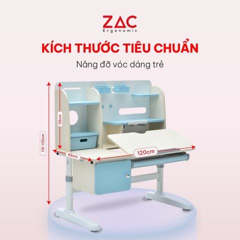  Combo Bàn Ghế ZAC Kids QJ120 và Y001 Blue 