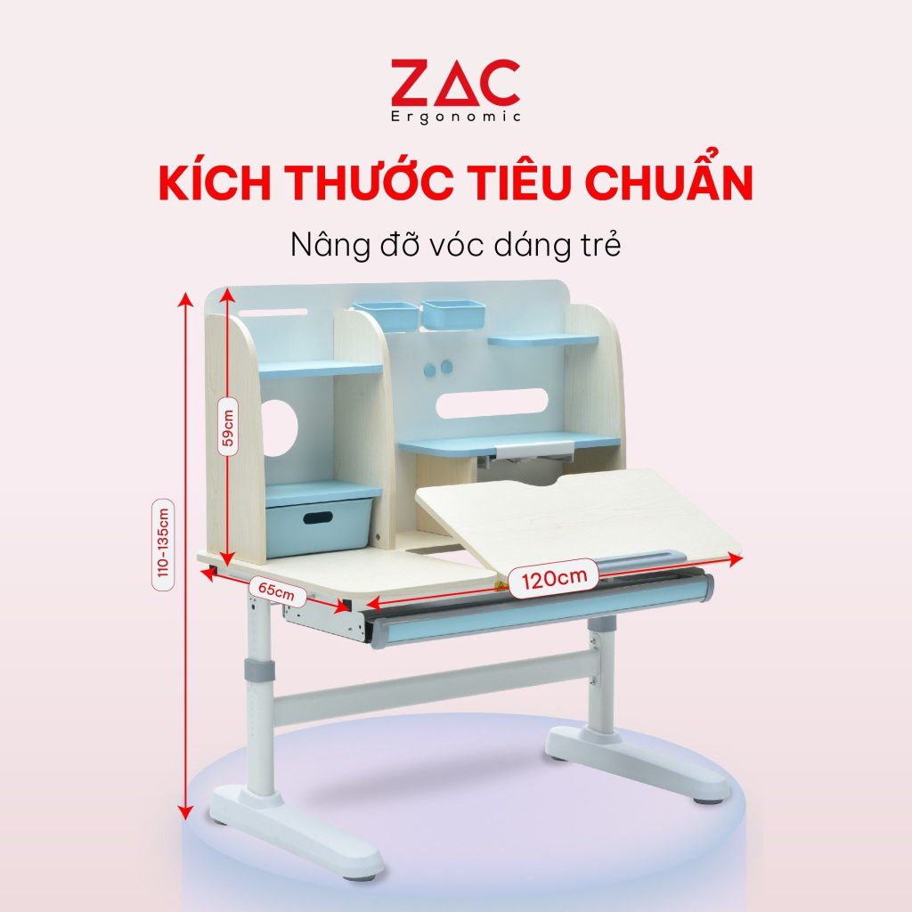 Combo Bàn Ghế ZAC Kids GJHH120T và Y001 Blue