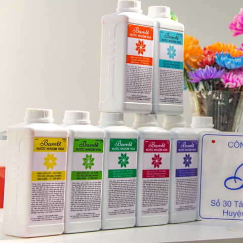  Nước Nhuộm Hoa Hữu Cơ Bambi Hana chai 1L giúp đổi màu hoa lên màu nhanh an toàn 