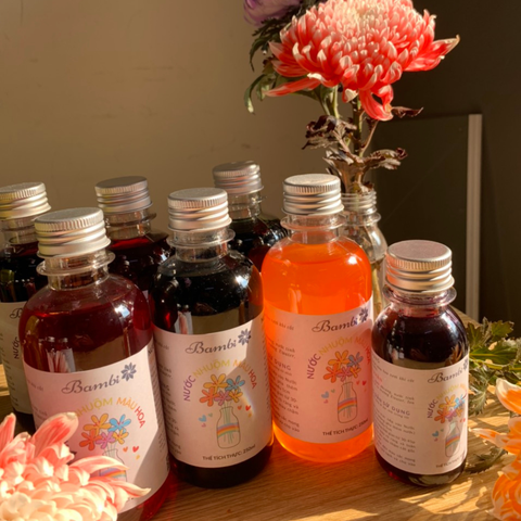  Nước Nhuộm Hoa Hữu Cơ Bambi Hana giúp đổi màu hoa chai nhỏ 250ml tiện lợi lên màu nhanh an toàn 