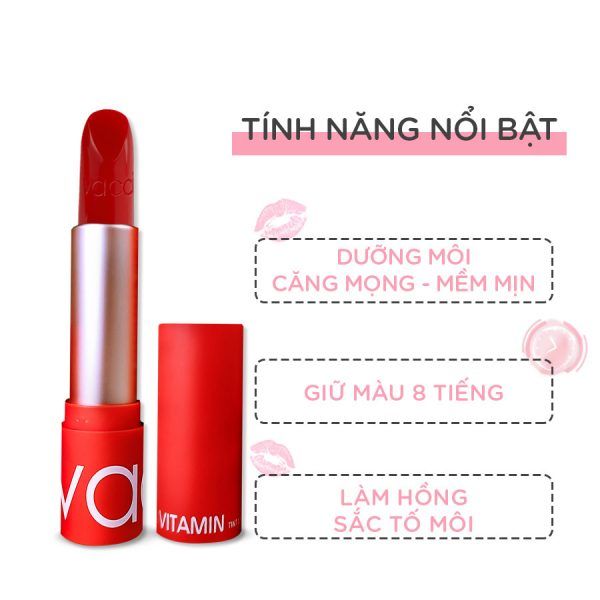 Son Vitamin dưỡng môi lâu phai Vacci