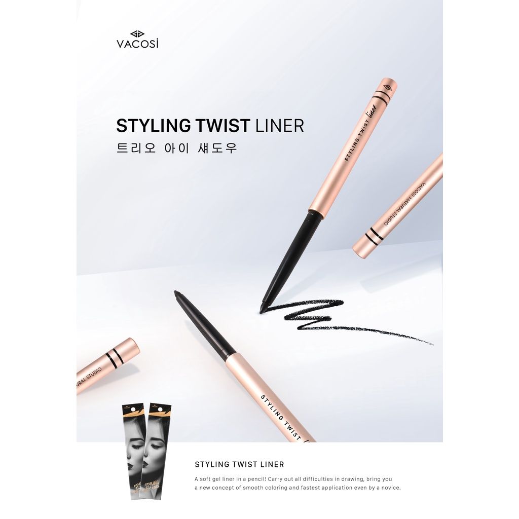 Chì vặn kẻ mắt dạng Gel đen VM02 Vacosi