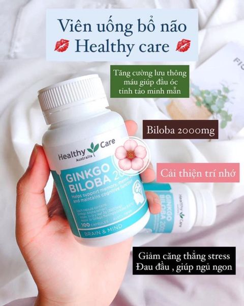 Viên uống BỔ NÃO GINKGO BILOBA 2000 HEALTHY CARE