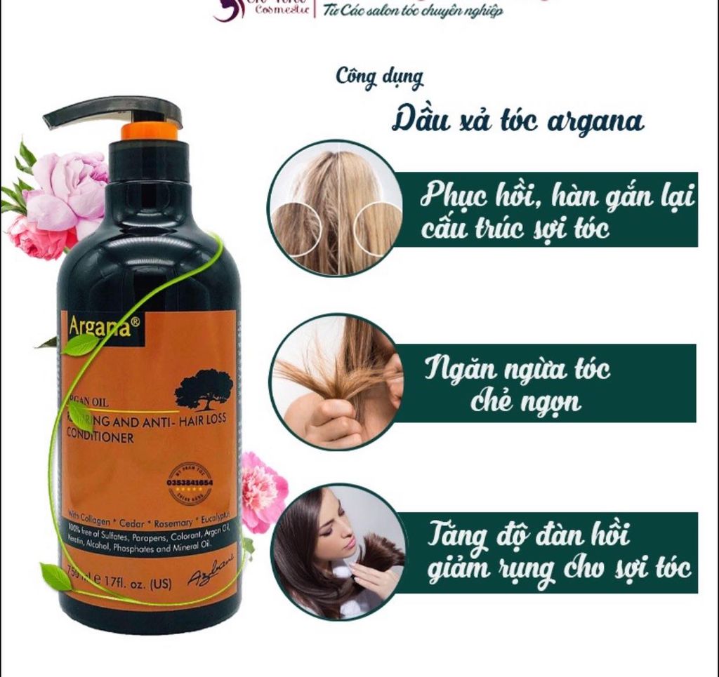CẶP DẦU GỘI, XẢ PHỤC HỒI VÀ NGĂN RỤNG TÓC  Argana
