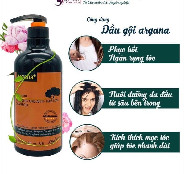 CẶP DẦU GỘI, XẢ PHỤC HỒI VÀ NGĂN RỤNG TÓC  Argana