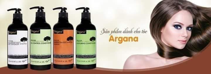 Dầu gội dầu xả Argana CẤP ẨM SIÊU MƯỢT mau xanh