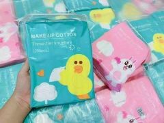 Bông tẩy trang Gấu Vịt thỏ 200 miếng