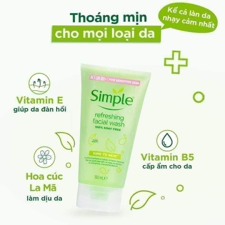 Sữa rửa mặt SIMPLE 150ML