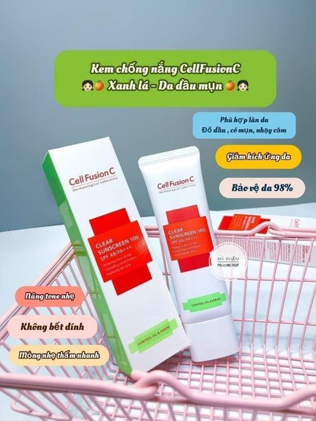 kem chống nắng CELL FUSHION Xanh