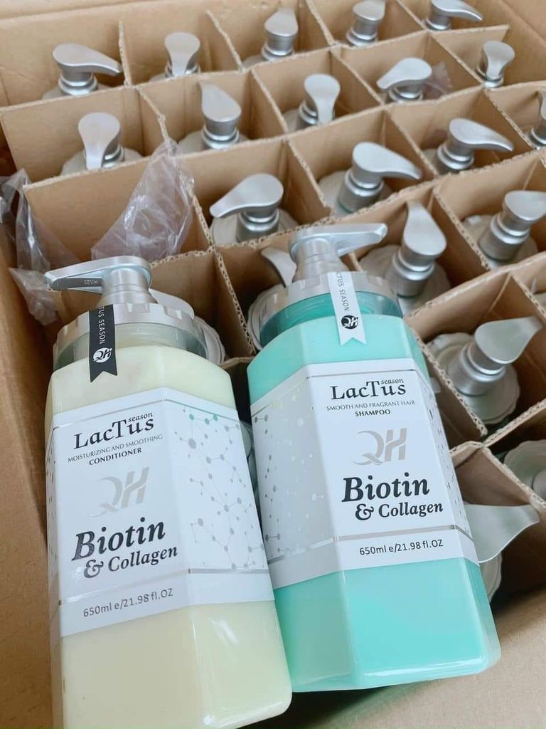 Dầu gội xả biotin & collagen LACTUS 650ml