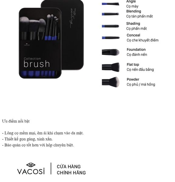 Hộp cọ My Darling Vacosi BC24-02 Đen