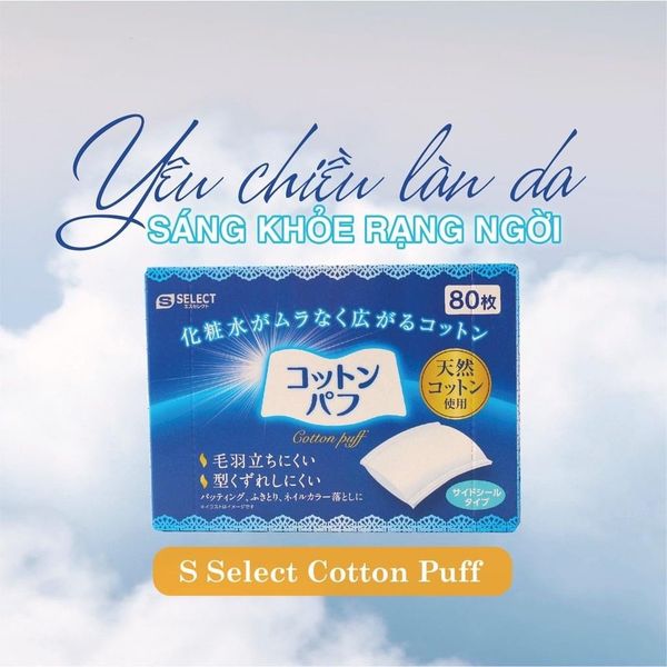 Bông tẩy trang mép hàn S SELECT - hộp 80 miếng