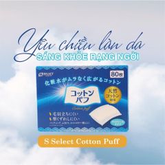 Bông tẩy trang mép hàn S SELECT - hộp 80 miếng
