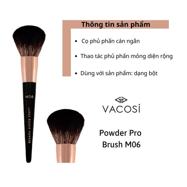 Cọ phủ má hồng cán ngắn M06 VACOSI
