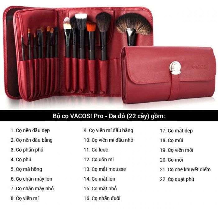 BỘ CỌ CHUYÊN NGHIỆP VACOSI DA ĐỎ BC22 (22 CÂY)
